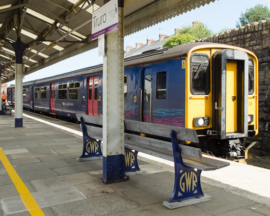 150238 prepares to depart from Truro with the 15.51 FGW service to Falmouth Docks, 4/8/14
