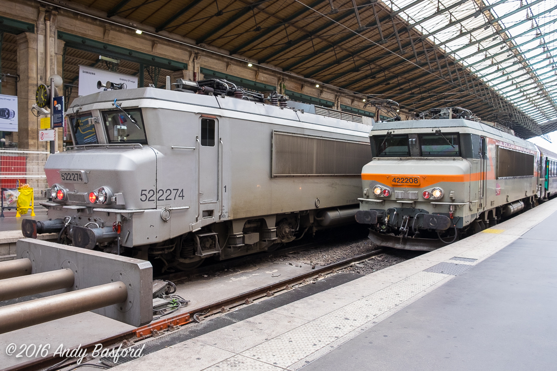 SNCF Class BB 22200 522274 & 422208 at Gare du Nord, Paris, 2/8/16