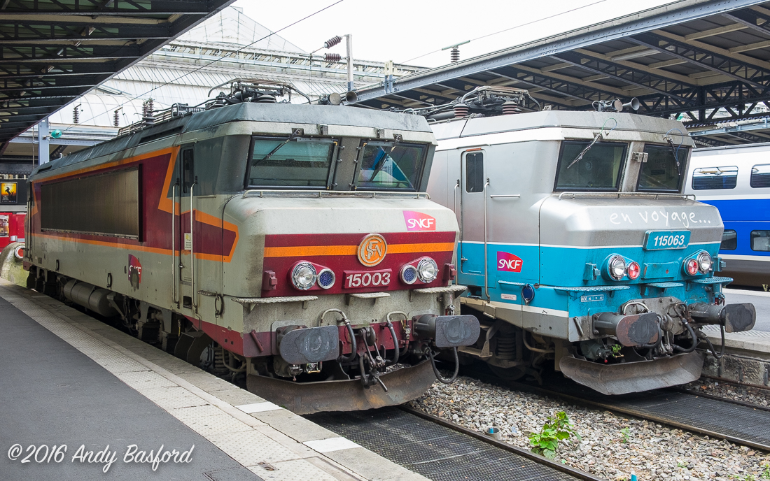 SNCF Class BB 150000 115003 & 115063 at Gare de l'Est, Paris, 18/9/16