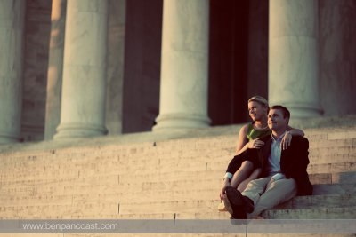 Engagement photos at the Jefferson Memorial, Washington DC.