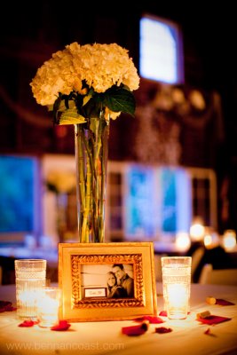 Blue dress barn, wedding, reception, detail, flowers, table shot.
