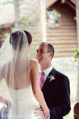 Devils Thumb Ranch Resort, first look, bride and groom see eachother for the first time