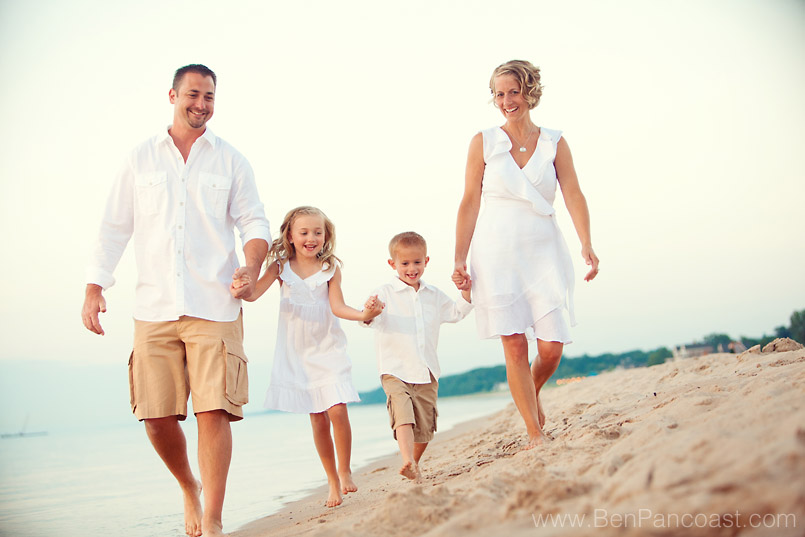 Family portrait session on the beach in southwest michigan.