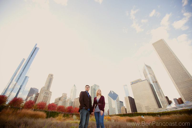 Chicago Engagement Photo, fall engagement photos downtown
