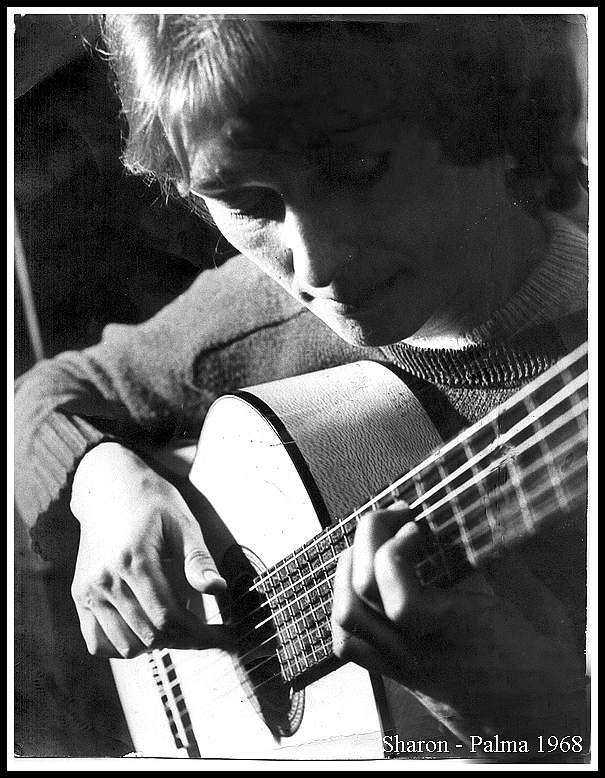 sharon and guitar 1968