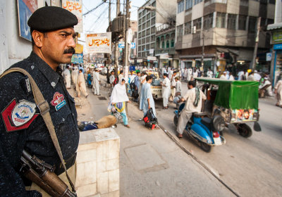 Policeman by Qissa Khawani Bazaar, Peshawar