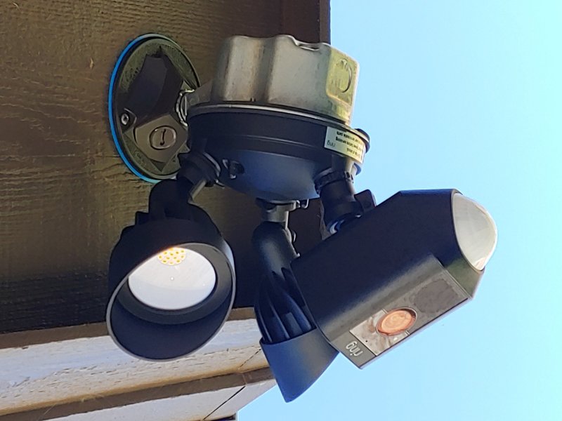 ring floodlight cam installation under eave